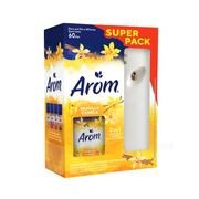 Dispensador + Recarga Vainilla Canela 250ml + 2Baterias AA Arom